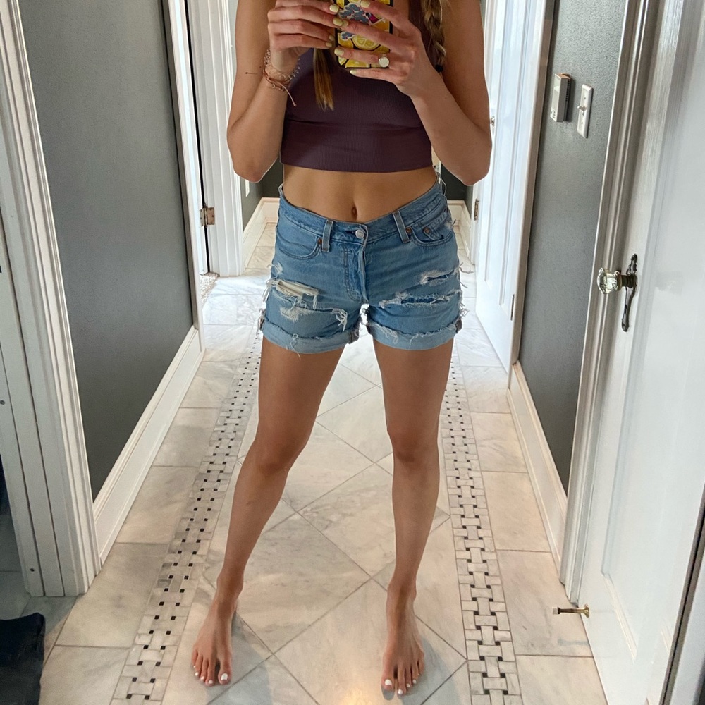 Levi High Rise Jean Shorts